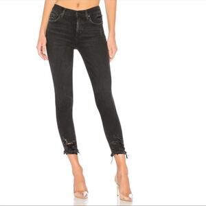 AGOLDE High Rise Skinny Crop Sophie Jeans in Temple Black (Size 28)